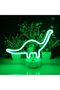 لوحة نيون ديناصور مع قاعدة، مصباح مكتب/جدار LED يعمل ببطارية USB/AA - 2