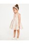Girl's Evening Dress Ball Gown & Special Occasion Gold Piping and Floral Detail Jacquard with Gift Crown - 2
