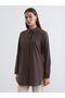 New season brown textured women's shirt tunic from güli̇s gi̇yi̇m - 2