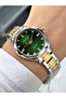 Special Design Steel Band Gold-Green Color Women Wristwatch Frc2030Mr - 3