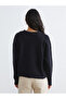 Navy Blue V-Neck Self-Patterned Women's Knitwear Cardigan - 4