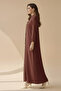 Ribbed Pattern Round Neck Breatable Modest Long Sleeve Elegant Pull Over Abaya Dress For Women's - 3