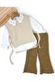 Girl's Transitional Sweater, Blouse and Flared in 3 Stylish Holiday Combination Set for 2-3-4-5 Years Old - 2