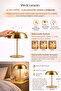 Dokunmatik Gold Table Lamp Lampshade – 21X15 cm Night Light - 6