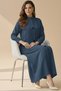 Ribbed Pattern Round Neck Breatable Modest Long Sleeve Elegant Pull Over Abaya Dress For Women's - 5