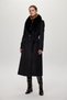 Black Coat with Fur Collar Pocket and Belt Detail 13886 - 5