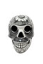 Mexican Folk Art Skull Caravera Ceramic Object - Black and White