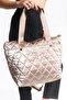 Women's Diamond Pattern Bucket Model Lightweight and Stylish Wallet Shoulder Bag with Shiny Parachute Fabric - 3