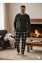 Sude Winter Green Fleece Collar with Buttons and Bottom Pocket - 2