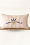 Embroidered Floral Pattern Decorative Throw Pillow – Natural Cotton Textured, Filled Bohemian Style Cushion