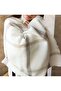 Square Cream Patterned Scarf Shoulder Shawl 70X180 cm 1234 Black - 2