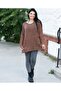 Authentic 100% Cotton Knitwear Double Pocket Washed O-Neck Slit Sweater - 3
