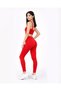 Women Seamless Shaping / Sculpting Athlete Set – High Waist Push-Up Leggings + Bra (Red) - 5