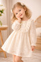 Lace Ruffled Square Neck Girl's Dress – Ecru (2.5 Years) - 2