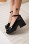 Marea Women's Black Patent Leather Ankle Boots with Wedge Heels - 4