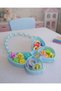 Children's Buckle Set in a Butterfly Box – Approximately 50 Pieces of Colorful Rubber and Pompom Buckles Blue