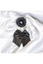 2-Piece Black Satin Clip-On Bow and Hair Tie/Hair Clip/Hair Accessory