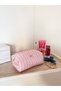 Dusty Pink Striped Waterproof Makeup Bag Beach Pool Cosmetic Bag Washable Large Size - 3