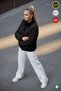 Women's Black Velvet Zippered Snap Coat - 4