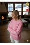 Women's Pink Lightweight Loose Hair Knit Boxy Fit Extra Long Sleeve Sweater S m L Compatible - 2