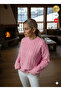 Women's Pink Lightweight Loose Hair Knit Boxy Fit Extra Long Sleeve Sweater S m L Compatible - 3
