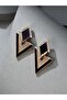 Stylish Stone Black Geometric Dangle Earrings - 3