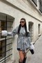 Women's Gray Fur Detailed Comfortable Fit Lined Cashmere Coat Esr006 - 3