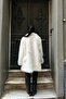 Women's White Fur Double-Breasted Collar Buttoned Oversized Coat Esr001 - 4