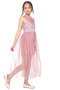 Girl's Waist-Tie Tulle Embroidery Stylish Pink Evening Dress Graduation Special Occasion Dress - 2