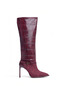 Heeled Boots Premium Crocodile Textured Long Thin Heeled Boots. Women's Boots - 3