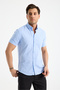Short Sleeve Flam Linen 100% Cotton Slim Fit Men's Shirt - 2