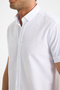 Short Sleeve Flam Linen 100% Cotton Slim Fit Men's Shirt - 4