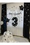 Black and White 3Rd Birthday Party Set – Number 3 Foil Balloon Happy Birthday Banner