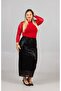 Black Sequin Long Pencil Skirt Lined Stylish Model - 3