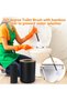 6 Pcs Bathroom Accessories Set, Toilet Brush, Soap Dispenser, Toothbrush Holder, Trash Can (Black R) - 6