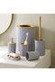 6 Pcs Bathroom Accessories Set, Toilet Brush, Soap Dispenser, Toothbrush Holder, Cup, (Gray R) - 6
