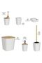 6 Pcs Bathroom Accessories Set, Toilet Brush, Soap Dispenser, Toothbrush Holder, Cup, (White S) - 2