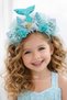 Princess Girl's Mermaid Tail Glitter Unicorn Crown Special Design Sparkling Floral Aqua Green