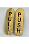 لافتة توجيهية من نوع PUSH - PULL مكونة من قطعتين، مصنوعة من البليكسي شفاف بسمك 1 مم، مقاس 15 × 5 سم (ذهبي)