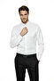 White Slim Fit Men's Shirt Easy-Iron Breathable Fabric, All-Season Elegance 2608515