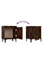 Bed Cabinet with Metal Legs Smoked Oak 40x30x50 cm - 4