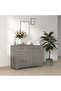 Sideboard HAMAR Light Grey 113x40x80 cm Solid Wood Pine
