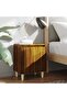 Bed Cabinet with Solid Wood Legs Brown Oak 40x30x50 cm