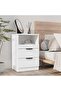 Bedside Cabinets 2 pcs White Engineered Wood - 6