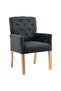 Dining Chairs with Armrests 2 pcs Grey Fabric - 2
