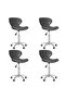 Swivel Dining Chairs 4 pcs Grey Faux Leather