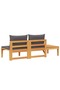 Garden Bench with Table Dark Grey Cushions Solid Acacia Wood - 6