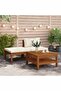 3 Piece Garden Lounge Set with Cream White Cushions Acacia Wood