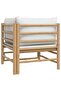 Garden Corner Sofa with Light Grey Cushions Bamboo - 4
