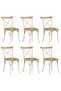 Cross Chairs 6 pcs White Solid Mango Wood